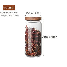 Load image into Gallery viewer, 1 PC Small Glass Storage Jars with Airtight Lids, Coffee Container with Wooden Lid