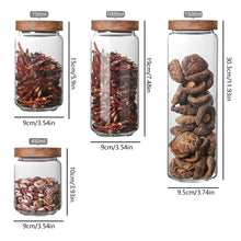 Load image into Gallery viewer, 1 PC Small Glass Storage Jars with Airtight Lids, Coffee Container with Wooden Lid