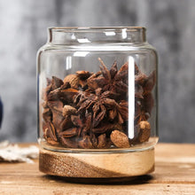 Load image into Gallery viewer, 1 PC Small Glass Storage Jars with Airtight Lids, Coffee Container with Wooden Lid
