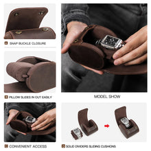 Load image into Gallery viewer, Luxury Watch Roll Case Display Watch Box Crazy Horse Leather Travel Portable Wrist watch Jewelry Storage Organizer Gift Box