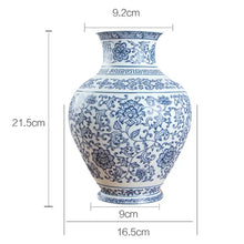 Load image into Gallery viewer, No Glazed Blue and White Porcelain Vases Interlocking Lotus Design Flower Ceramic Vase Home Decoration Jingdezhen Flower Vases
