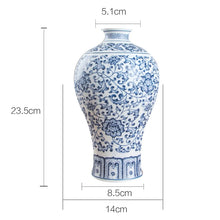 Load image into Gallery viewer, No Glazed Blue and White Porcelain Vases Interlocking Lotus Design Flower Ceramic Vase Home Decoration Jingdezhen Flower Vases
