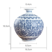 Load image into Gallery viewer, No Glazed Blue and White Porcelain Vases Interlocking Lotus Design Flower Ceramic Vase Home Decoration Jingdezhen Flower Vases
