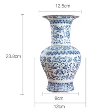 Load image into Gallery viewer, No Glazed Blue and White Porcelain Vases Interlocking Lotus Design Flower Ceramic Vase Home Decoration Jingdezhen Flower Vases
