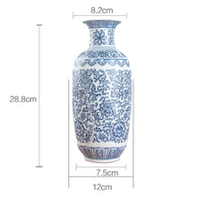 Load image into Gallery viewer, No Glazed Blue and White Porcelain Vases Interlocking Lotus Design Flower Ceramic Vase Home Decoration Jingdezhen Flower Vases

