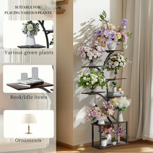 Load image into Gallery viewer, 7 Tier Tree Shaped Plant Stand for Patio Living Room Metal Plant Flower Pot Display Holder with Lights
