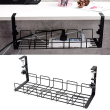Load image into Gallery viewer, Under Table Storage Rack Metal Cable Management Tray Home Office Desk Wire Organizer No Punching Kitchen Storage Accessories
