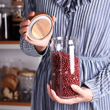 Load image into Gallery viewer, 1 PC Small Glass Storage Jars with Airtight Lids, Coffee Container with Wooden Lid
