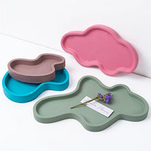 Load image into Gallery viewer, Large Irregular Tray Silicone Mold DIY Creative Wavy Line Cloud Coaster Jewelry Storage Plate Making Mold Plaster Craft Home Dec
