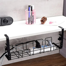 Load image into Gallery viewer, Under Table Storage Rack Metal Cable Management Tray Home Office Desk Wire Organizer No Punching Kitchen Storage Accessories
