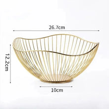 Load image into Gallery viewer, Fruit Basket Durable Metal Wire Storage Bowl Nordic Style Iron Home Snacks Bread Dining Table Indoor Cosmetic Storage Basket
