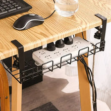 Load image into Gallery viewer, Under Table Storage Rack Metal Cable Management Tray Home Office Desk Wire Organizer No Punching Kitchen Storage Accessories
