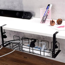 Load image into Gallery viewer, Under Table Storage Rack Metal Cable Management Tray Home Office Desk Wire Organizer No Punching Kitchen Storage Accessories
