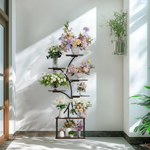 Load image into Gallery viewer, 7 Tier Tree Shaped Plant Stand for Patio Living Room Metal Plant Flower Pot Display Holder with Lights
