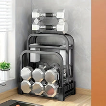 Load image into Gallery viewer, 1pc Stainless Steel Knife Holder Kitchen Rack Home Countertop Cutting Board Rack Cutting Board Knife Integrated Storage Rack
