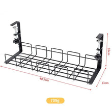 Load image into Gallery viewer, Under Table Storage Rack Metal Cable Management Tray Home Office Desk Wire Organizer No Punching Kitchen Storage Accessories
