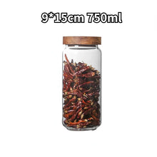 Load image into Gallery viewer, 1 PC Small Glass Storage Jars with Airtight Lids, Coffee Container with Wooden Lid
